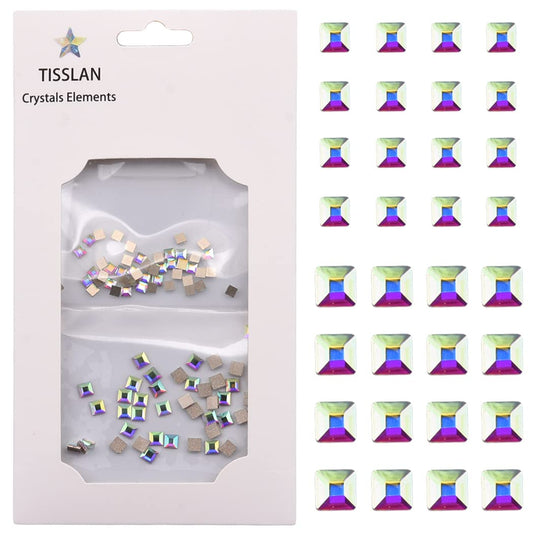 100pcs Mix 3 Sizes 3D Nail Crystal AB Flatback Rhombus Diamond Rhinestone Accessories Craft DIY Supply