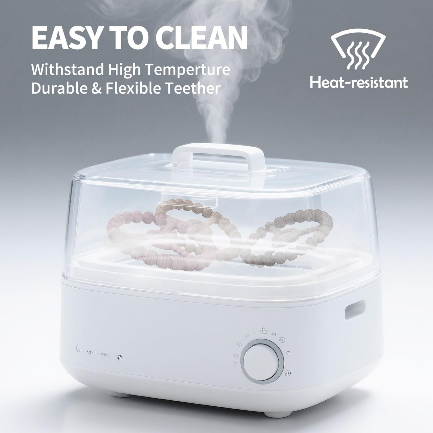 3 Pack Baby Teething Toys 3-6 Months, Silicone Ring Teethers for Babies 6-12 Months, Freezer Safe Chew Toy with Textured Grip for Boys Girls Teething Relief, Infant Easter Gift (Clay DustyRose Brown)