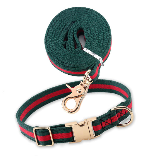 Stylish and Elegant Dog Collar,Adjustable Metal Belt Buckle, Durable High Density Fabric for Comfortable Pet Dog Collar and Dog Leash Set Packing for Puppy Small Dogs