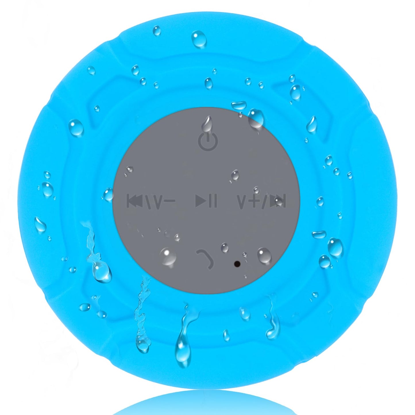 Annlend Bluetooth Shower Speaker Waterproof Wireless Mini Small Cute Portable Water Resistant Bathroom Speaker Suction Cup, Handsfree Speakerphone with Built-in Mic,4hrs of Playtime - Blue