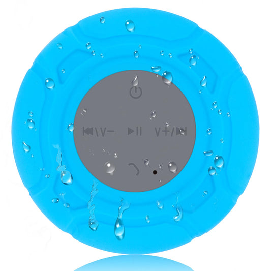 Annlend Bluetooth Shower Speaker Waterproof Wireless Mini Small Cute Portable Water Resistant Bathroom Speaker Suction Cup, Handsfree Speakerphone with Built-in Mic,4hrs of Playtime - Blue