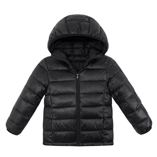 Enlifety Kids Jackets Size 6 7 Girls Black Winter Coat Lightweight Packable Hooded Puffer Jacket