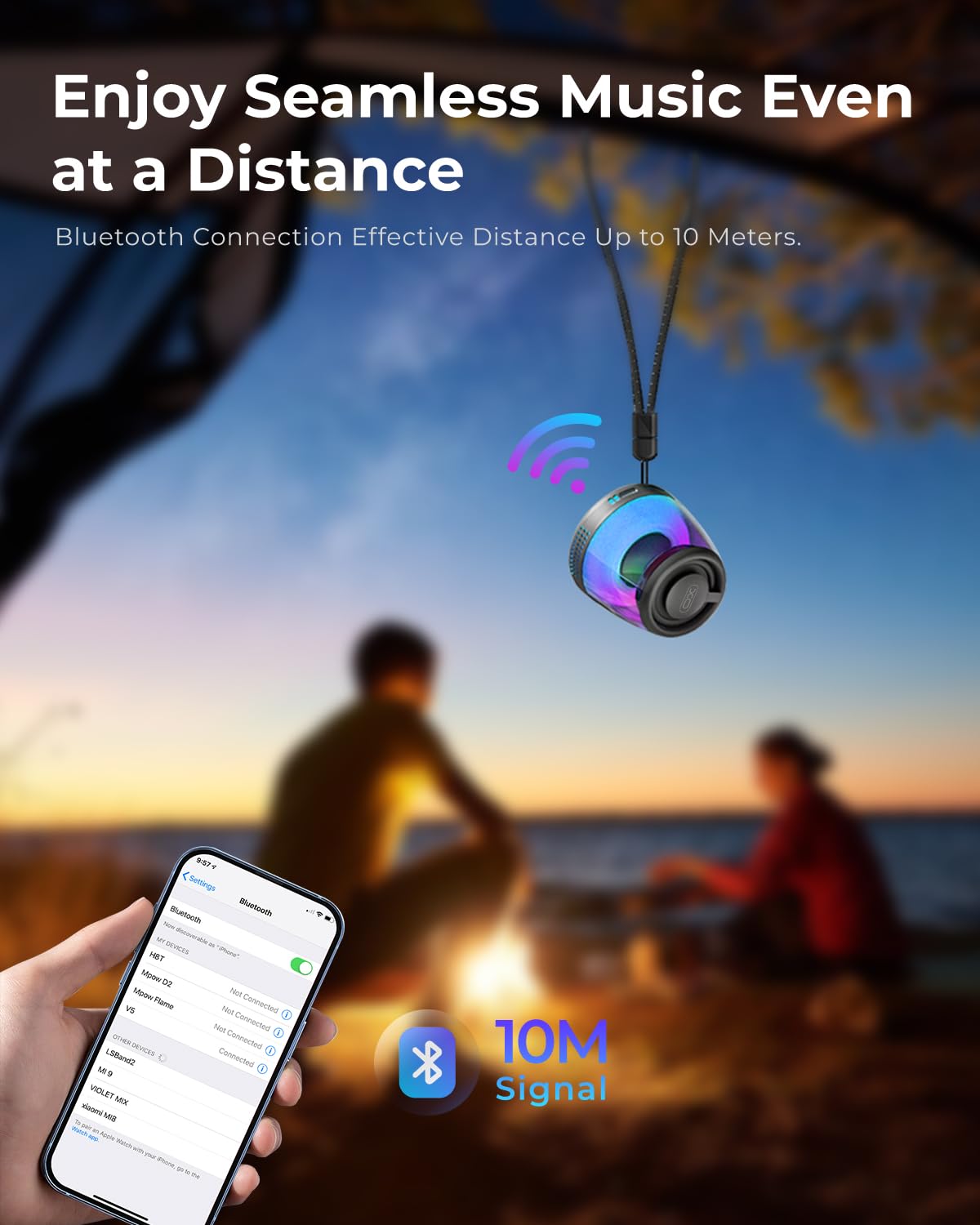 Magnetic Bluetooth Speaker, Portable Bluetooth Speaker with RGB light, Waterproof Wireless Speaker , Phone Stand for iPhone 16/15/14/13/12 Series, Small Speaker for Shower, Outdoor, Birthday Gift