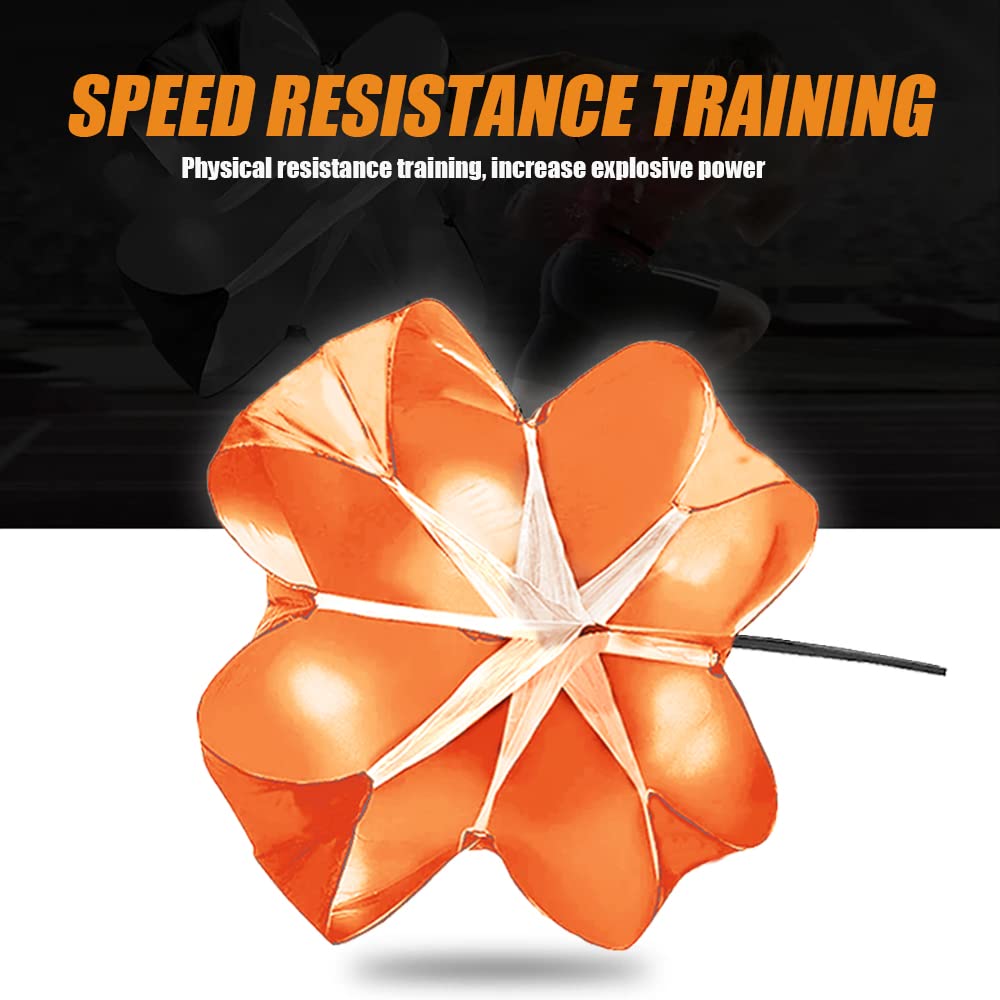 Nusogon Running Speed Training, 56 inch Speed Drills Resistance Parachute Running Sprint Chute Soccer Football Sport Speed Training(Orange)