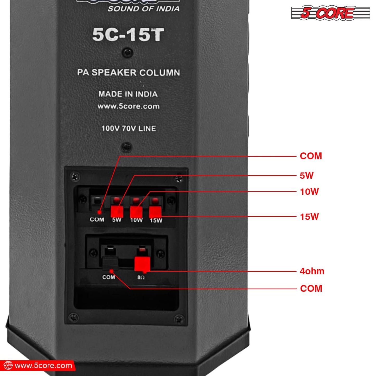 5 CORE Outdoor Speakers Pair Stereo in Wall Speaker 100W Peak Passive Mount Wired Waterproof Patio House Garage Indoor Exterior Audio System Bocinas para Casa - 15TG 2Pcs