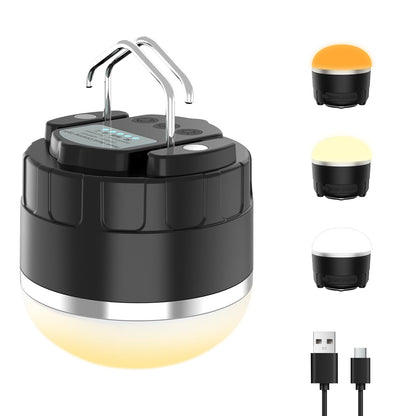 LED Camping Lantern Rechargeable, 1000LM Portable Camping Tent RGB Light with 10 Light Modes & Magnetic Base, 4000mAh Emergency Hanging Light for Hurricane, Power Outage, Camping, Hiking