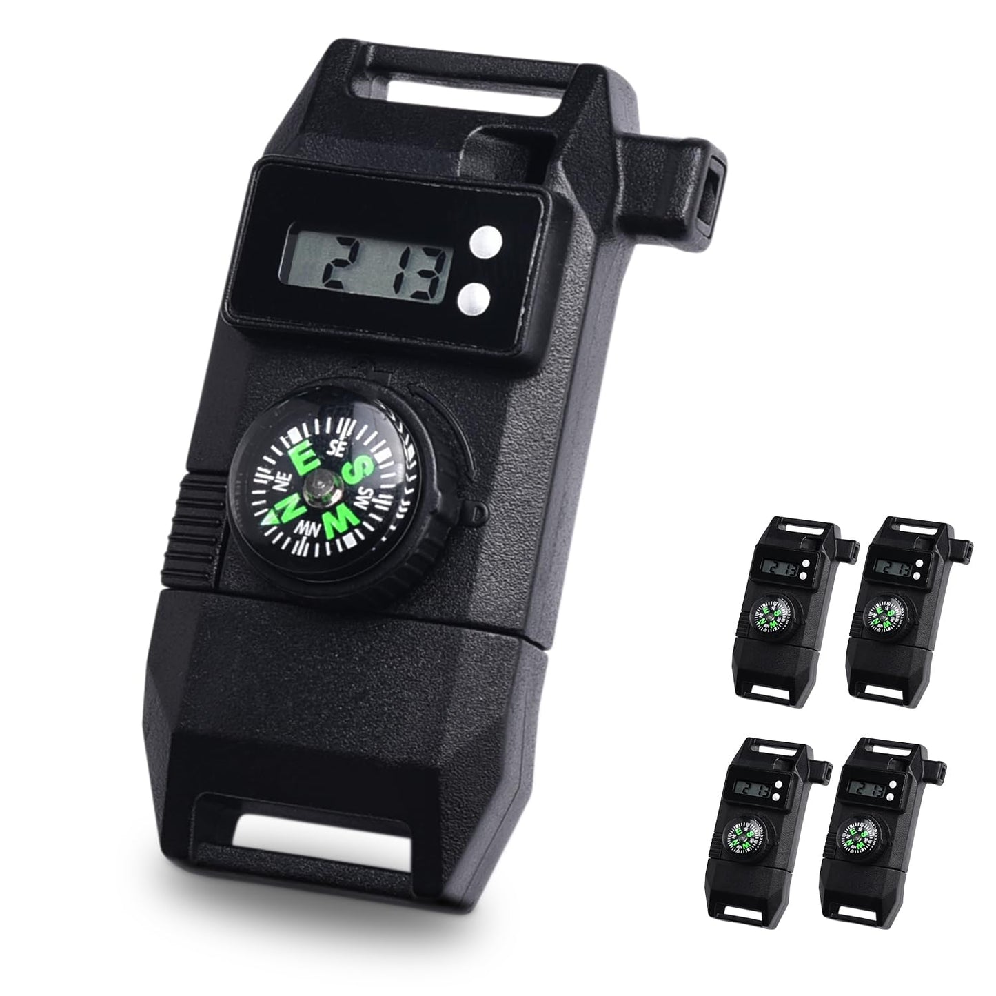 5/8 Inch Compass Flint Scraper Fire Starter Whistle Buckle Paracord Bracelet Outdoor Camping Emergency Survival Travel Kits