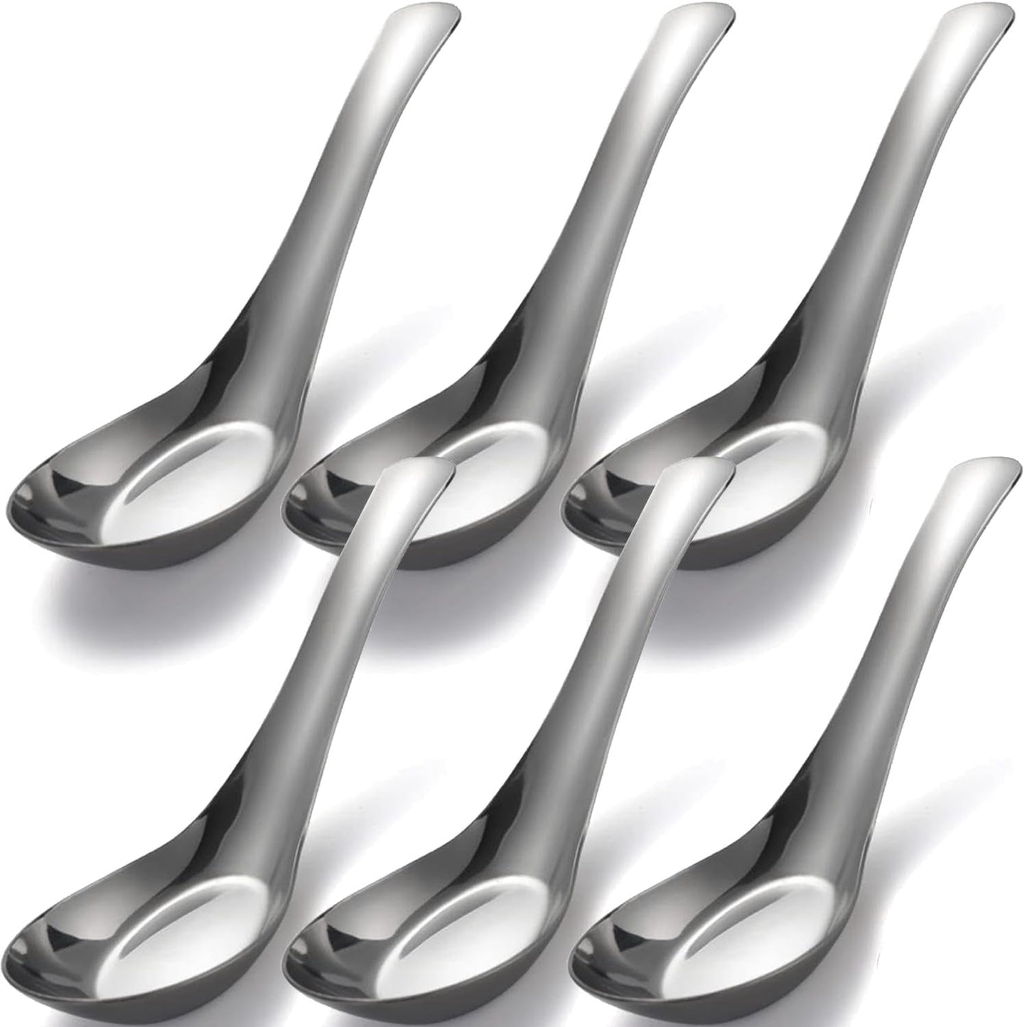 6Pcs Stainless Steel Spoons,Table Soup Spoon, Set of 6 Dinner Spoons for Home, Kitchen, or Restaurant Flatware Set