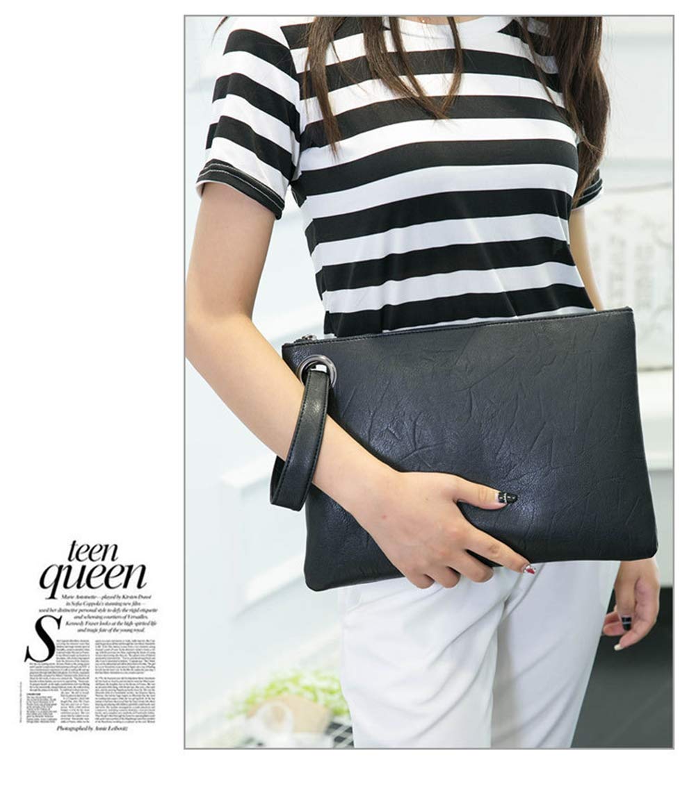 DIHKLCIO Evening Bags Purse Envelop Clutch Chain Shoulder Womens Wristlet Handbag Foldover Pouch Brown Large