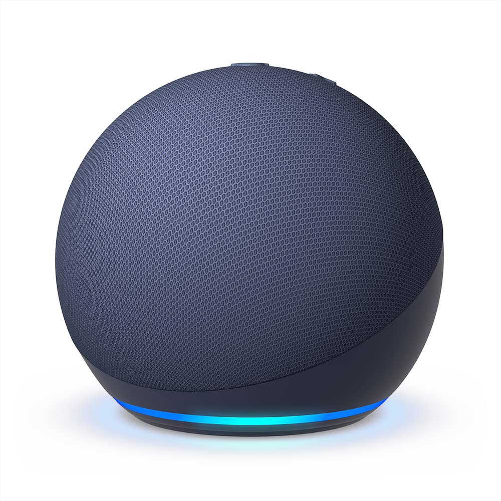 Like-New Amazon Echo Dot (newest model), Vibrant sounding Alexa speaker, Great for bedrooms, dining rooms and offices, Deep Sea Blue