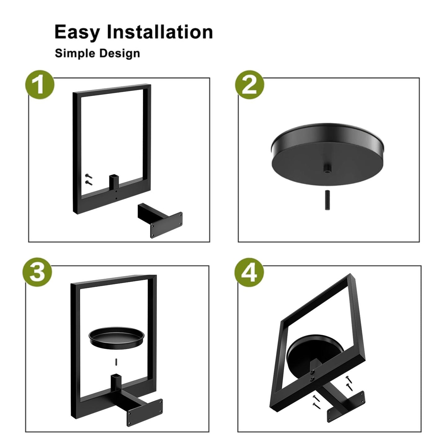 2-Pack Picture Frame Wall Plant Holder, Window Plant Shelves, Metal Wall Hanging Planters for Indoor Plants, Hanger Outdoor Plant Holder, Home Decor Display Stand for Living Room Balcony Garden Patio