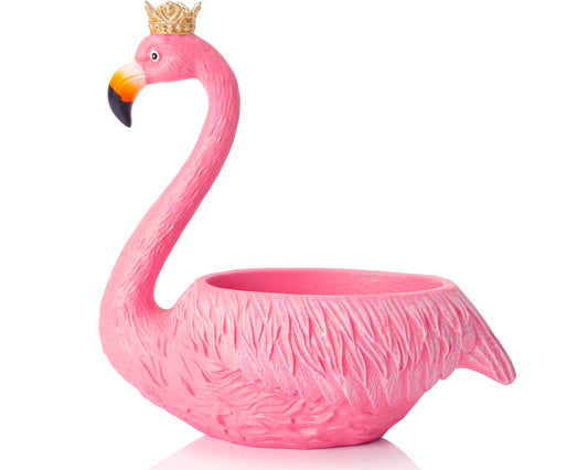 Artconal Pink Flamingo Bowl Decorative Planter Pot, Add Tropical Flair, Pink Flamingo Candy Bowl Christmas, 8 inch Cute Bird Planter for Indoor Plants with Drainage