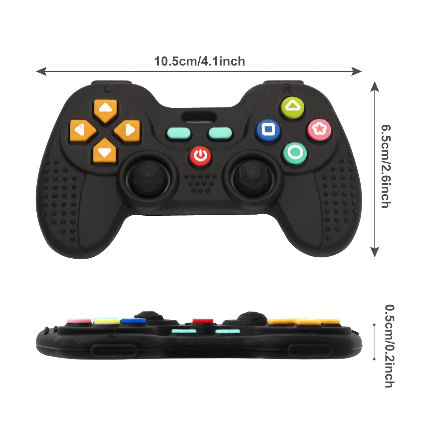 Hooku 2 Pack Silicone Teething Toys for Babies 0-6 Months, Teethers for Babies 6-12 Months, Remote Teether for Baby, Sensory Toys for Babies, Baby Chew Toys