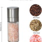 TooWoom Pepper Grinder Salt Grinder, 5 inch Stainless Steel Pepper Mill w/Adjustable Coarseness, Refillable Salt with Funnel, Cleaning Brush, Manual Pepper Grinder for Black Peppercorns