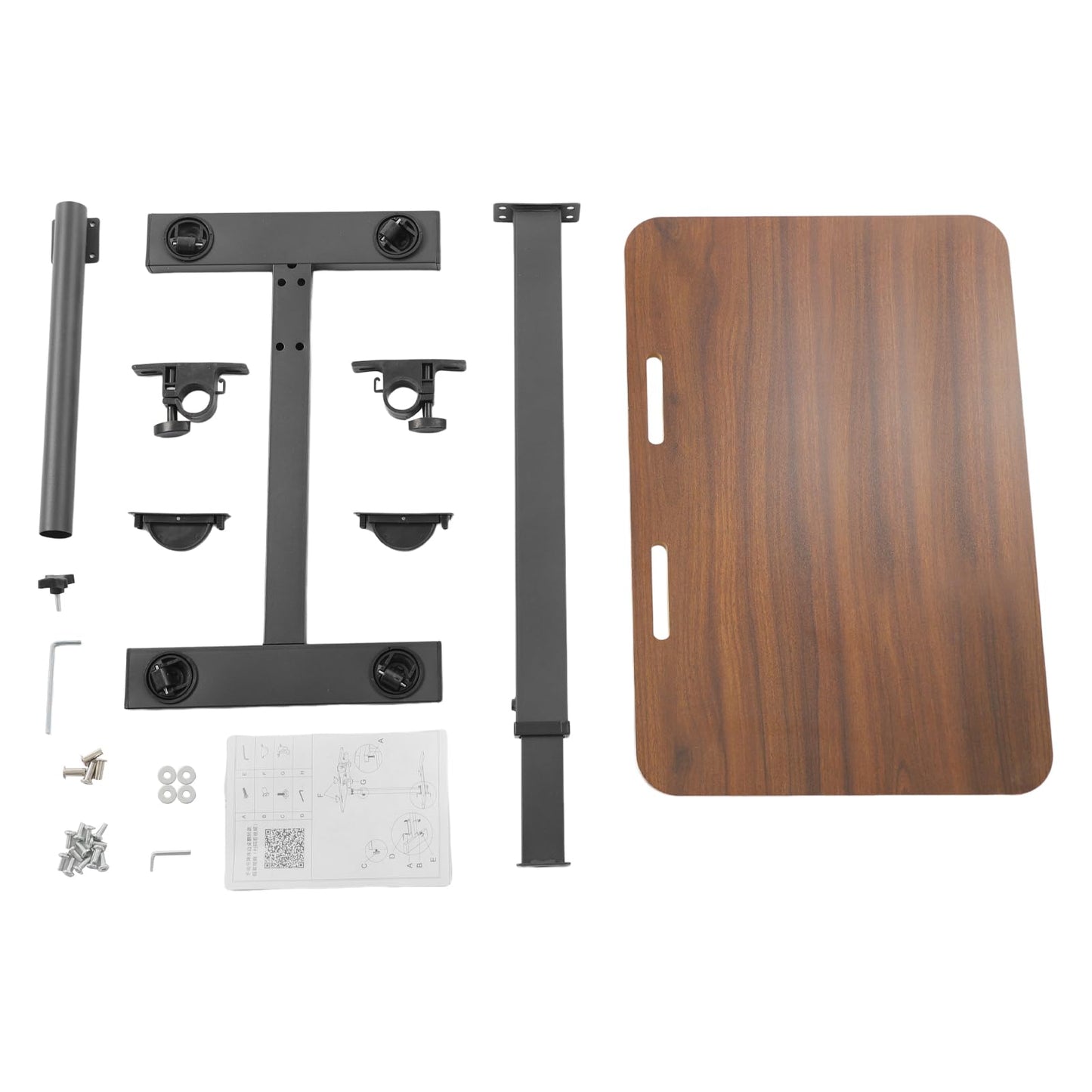 NTNOEA Bedroom C Shaped Side Table, Overbed Table with Wheels Adjustable Height - End Table Living Room Side Table for Laptop, Snack Trays for Eating Coffee Tables for Sofa/Bed/Bathtub (Walnut)