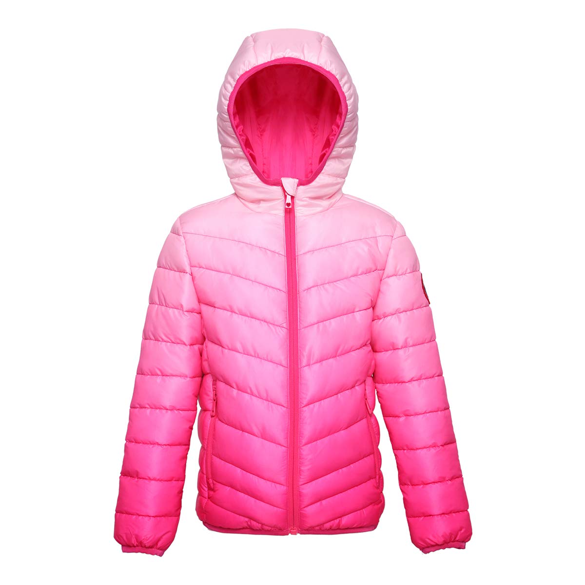 Rokka&Rolla Girls' Reversible Lightweight Puffer Jacket Hooded Water-Resistant Winter Coat