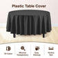 Exquisite Party Solids 12-Pack Premium Plastic Tablecloth 84in. Round Table Cover - Black