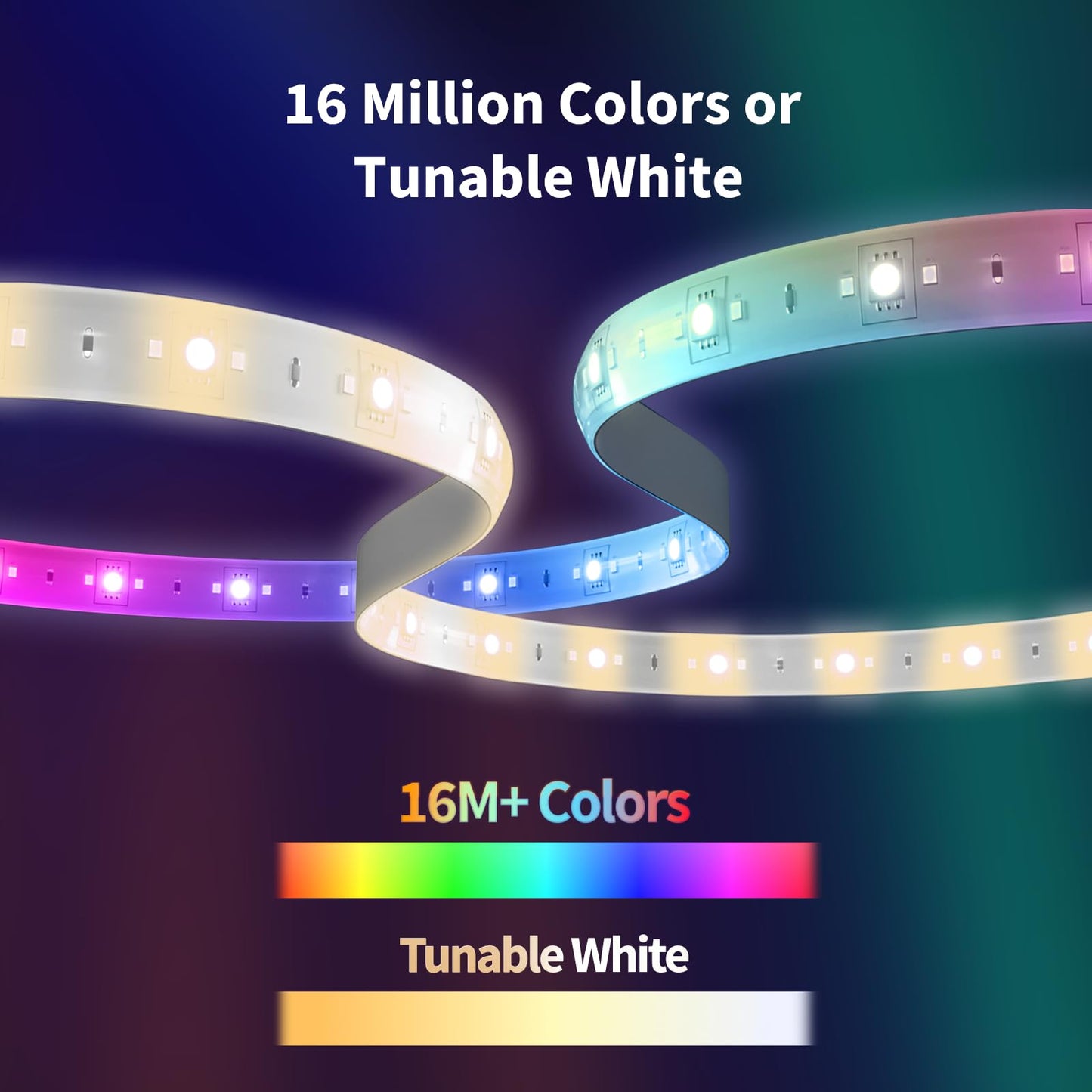 Aqara LED Strip T1,6.5 FT RGBIC Cuttable LED Strip Lights,16 Million Colors/Tunable White/Gradient Effects,Supports Apple Homekit,Alexa,Matter Over Bridge,Requires Zigbee 3.0 Hub