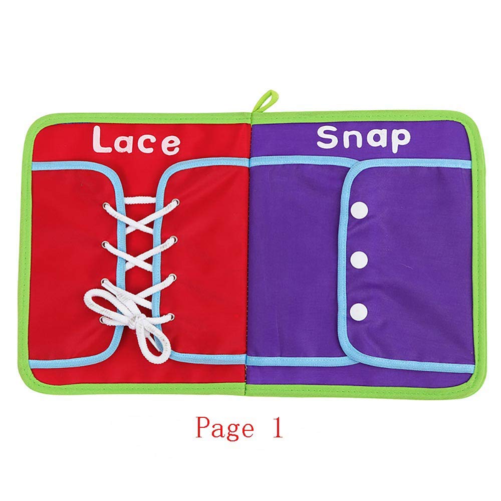 Kghios Montessori Toys Materials for Toddlers BusyBoard,Busy Board Learn to Dress Board Early Learning Basic Life Skills - Zip, Snap, Button, Buckle, Lace & Tie Educational Tools Preschool Learning