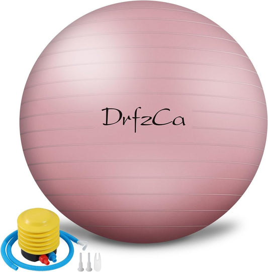 DrfzCa Exercise Ball, Pilates Ball for Pregnancy, Swiss Balance Ball with Pump,Multiple Sizes Stability Ball Chair for Office, Home Gym, Fitness, Workout and Physical Therapy