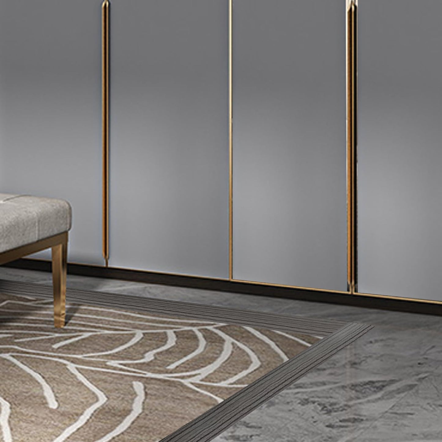 Vinyl Floor Transition Strip Self Adhesive 1.57"×10' Gray Wood Grain Floor Divider Strip Flooring Transition Strips for Laminate Flooring, Uneven Floors, Carpet, Tiles(10FT,1.57in,Gray Wood Grain)