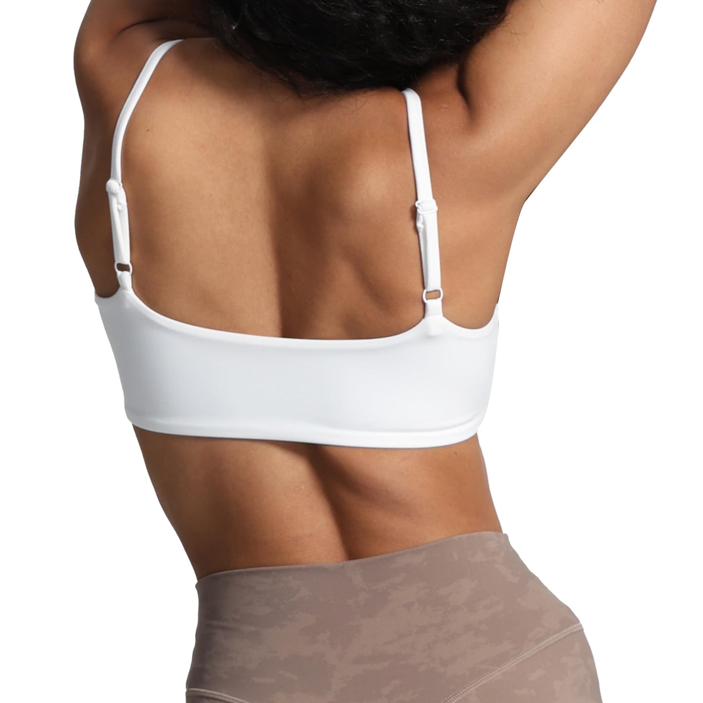 Aoxjox Women's Define Sculpt Bandeau Sports Bras Workout Curved Training Fitness Running Yoga Crop Tank (White, X-Small)