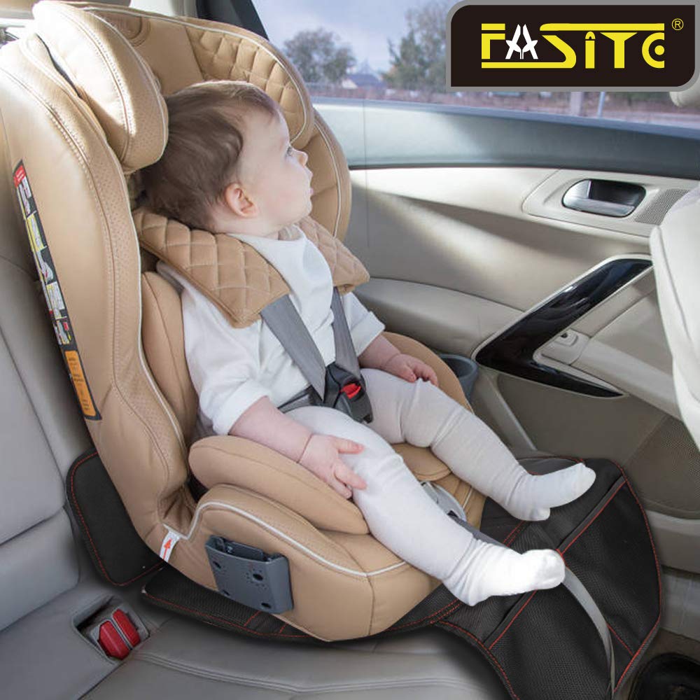 FASITE Car Seat Protector for Baby Child Car Seats - Non-Slip Waterproof Car Seat Cover Pad Protector with Mesh Pockets