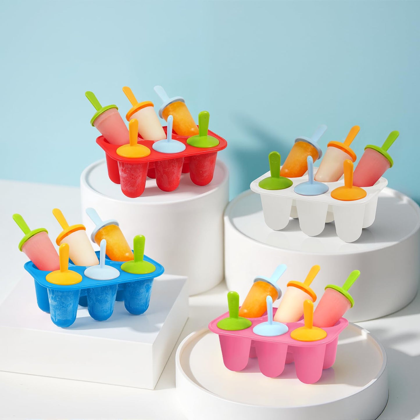 Lamesa Popsicles Molds Silicone, 6 Pieces BPA-Free Ice Pop Mold, Reusable Mini Toddler Popsicle Molds with Sticks, Homemade Small Popsicle Mold for Kids (Blue)