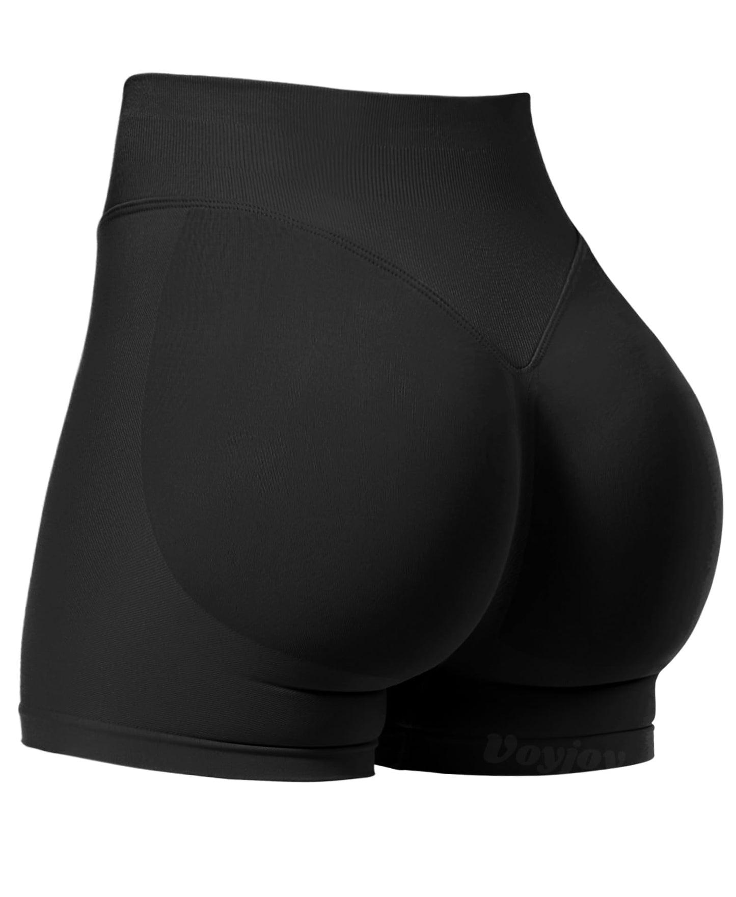 VOYJOY Women Workout Impact Shorts 3.6"/ 4.5"/ 6" Scrunch Butt Lifting Gym Seamless Booty Biker Shorts Black