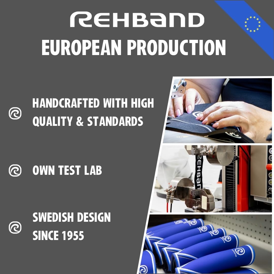 Rehband 5mm Knee Sleeves for Functional Training, Cross-Training & Powerlifting, Weightlifting Knee Support made of Neoprene, Unisex, Colour:Black - 1 Pair, Size:XX-Large