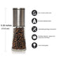 Bunchtou Original Stainless Steel Pepper Grinder or Salt Mill 1pk - Coarseness Adjustable Sea Salt Grinder or Pepper Mill Grinder - Small Manual Salt Pepper Shakers with Glass Container