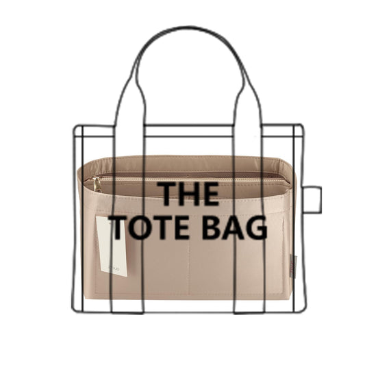 Purse Organizer Insert For Handbags, Purse Organizer With Zipper, Neverfull Organizer, Bag Organizer For Speedy Neverfull ONTHEGO Tote, Handbag and More (Silky Beige, small)