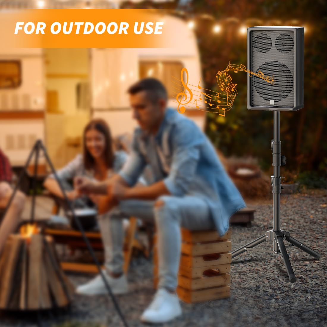 Small Speaker Stands 2 Pack, 24-50 Inch Height Adjustable Speaker Tripod Stand Pair, Lightweight 35mm Compatible Insert, Support 55 LB with 2 Storage Bags