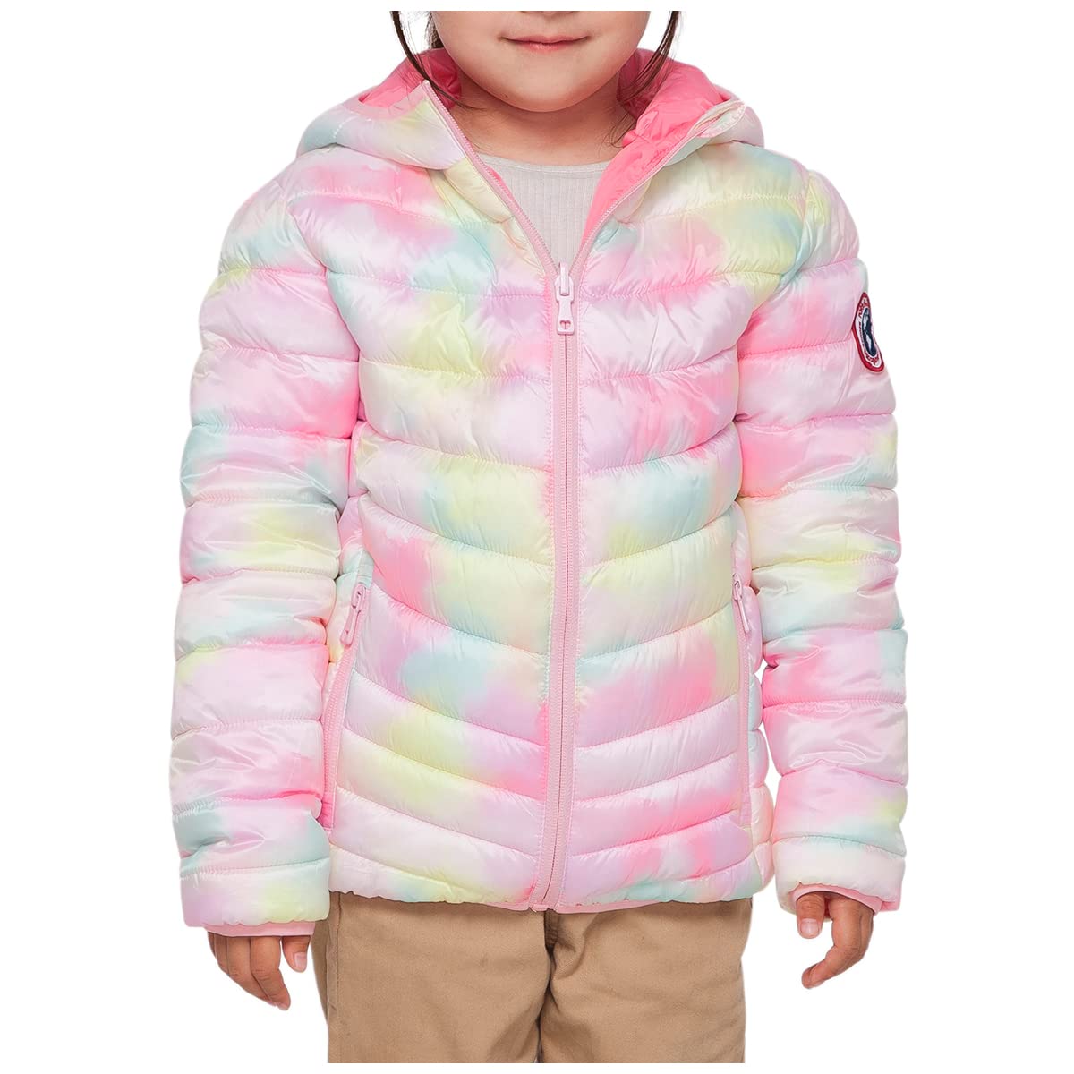 Rokka&Rolla Girls' Reversible Lightweight Puffer Jacket Hooded Water-Resistant Winter Coat