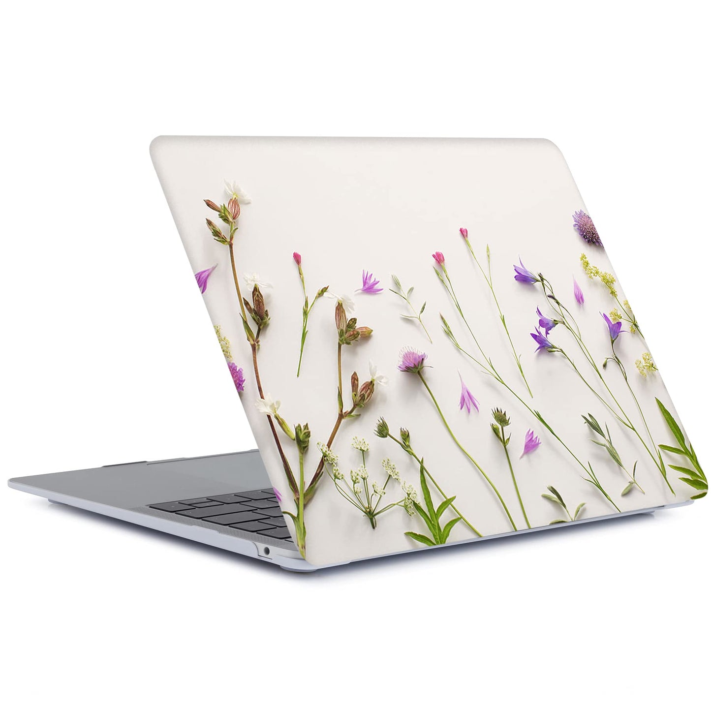 Case Compatible with MacBook Pro 13 Inch 2015 2014 2013 2012 Model A1502 & A1425, Plastic Hard Shell Protective Case with Keyboard Cover for Mac Pro Retina 13 Old Version - Purple Flower