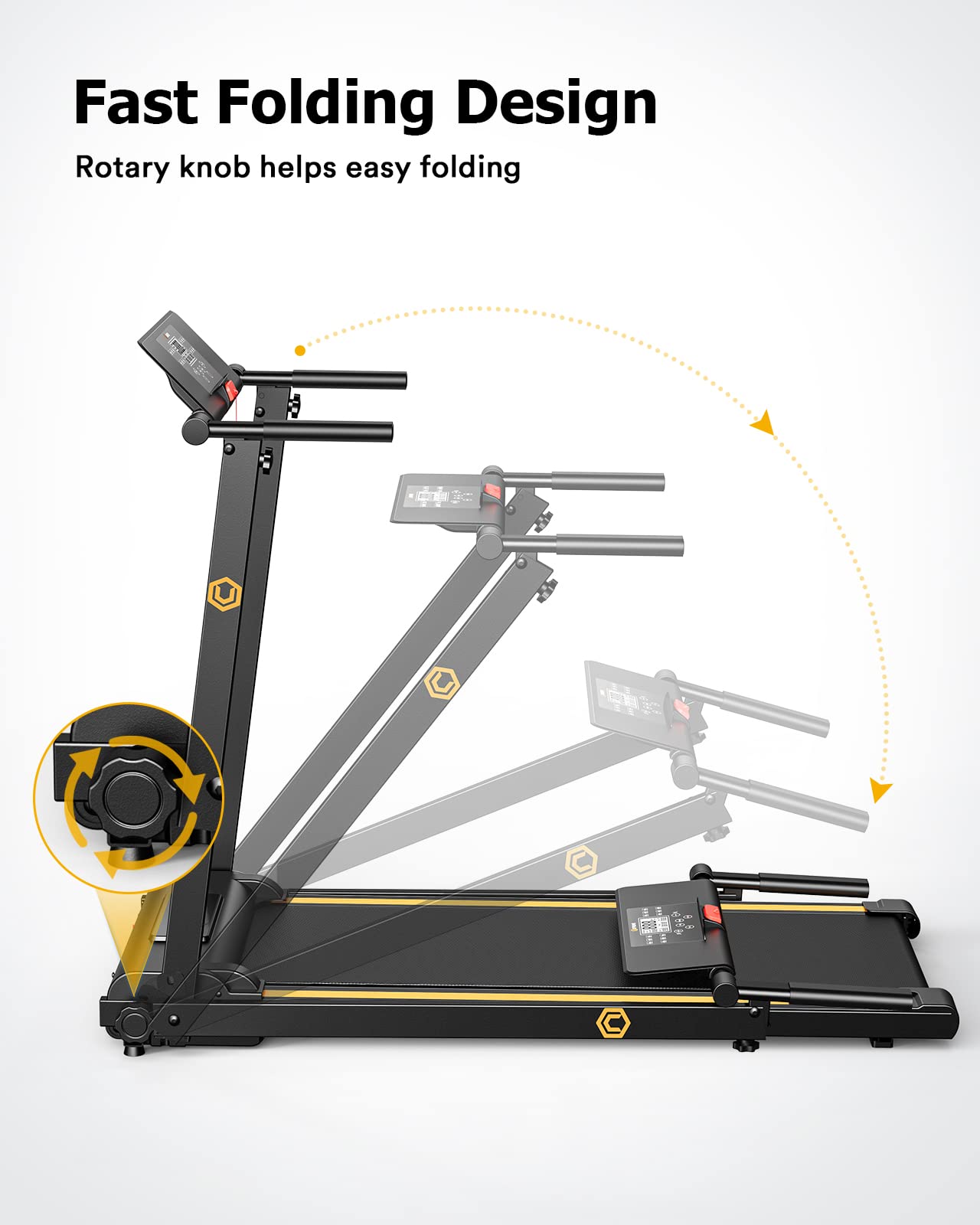 UREVO Walking Pad Treadmills for Home Office, Under Desk Compact Design Treadmill Portable Walking Pad Treadmill with Remote Control, LED Display