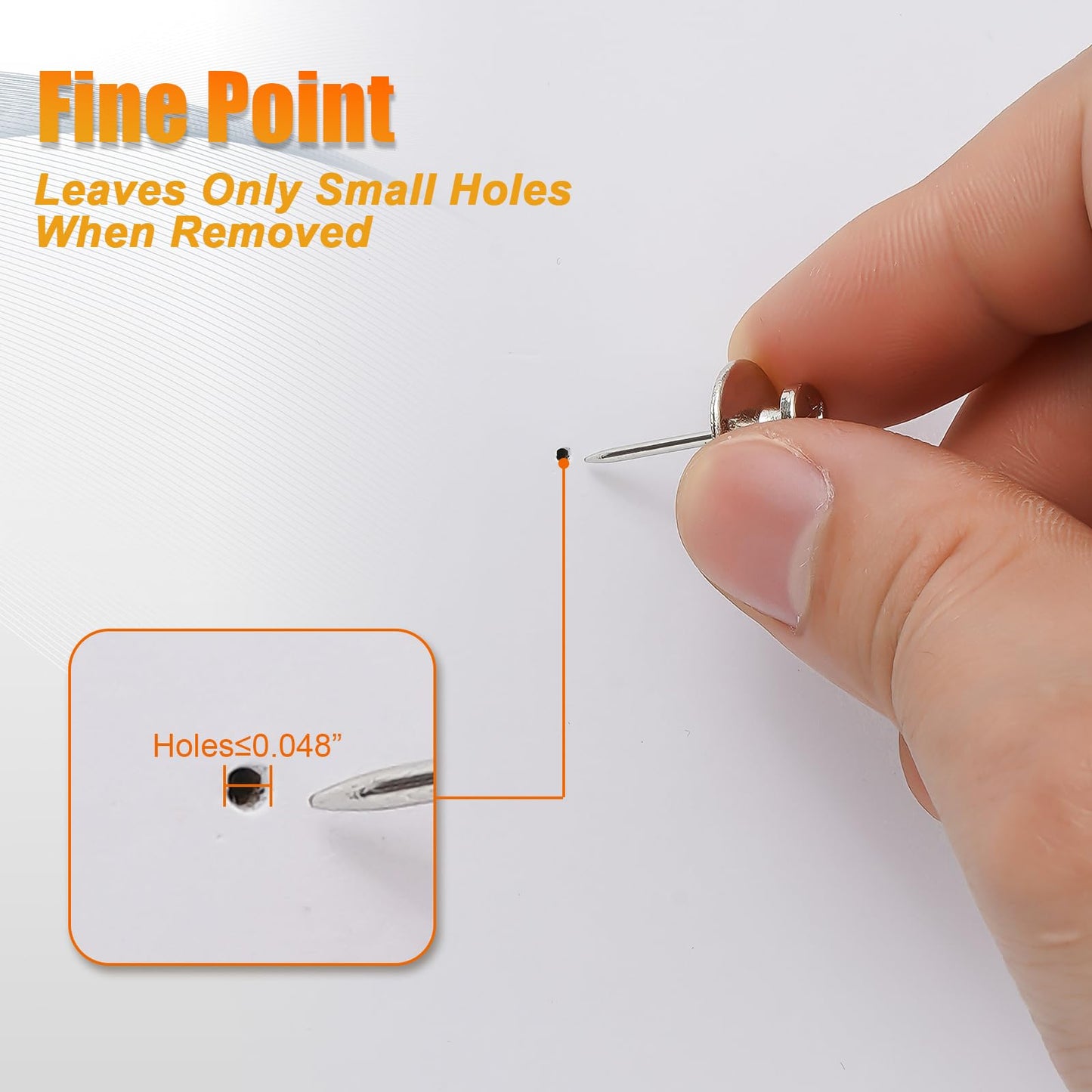 KURUI 60Pcs Double Headed Nails for Hanging Pictures, Wall Hangers Without Nails, Thumb Tacks for Wall, Renter Friendly Decor Push Pins for Tapestry Frame Art, Picture Hangers-Silver