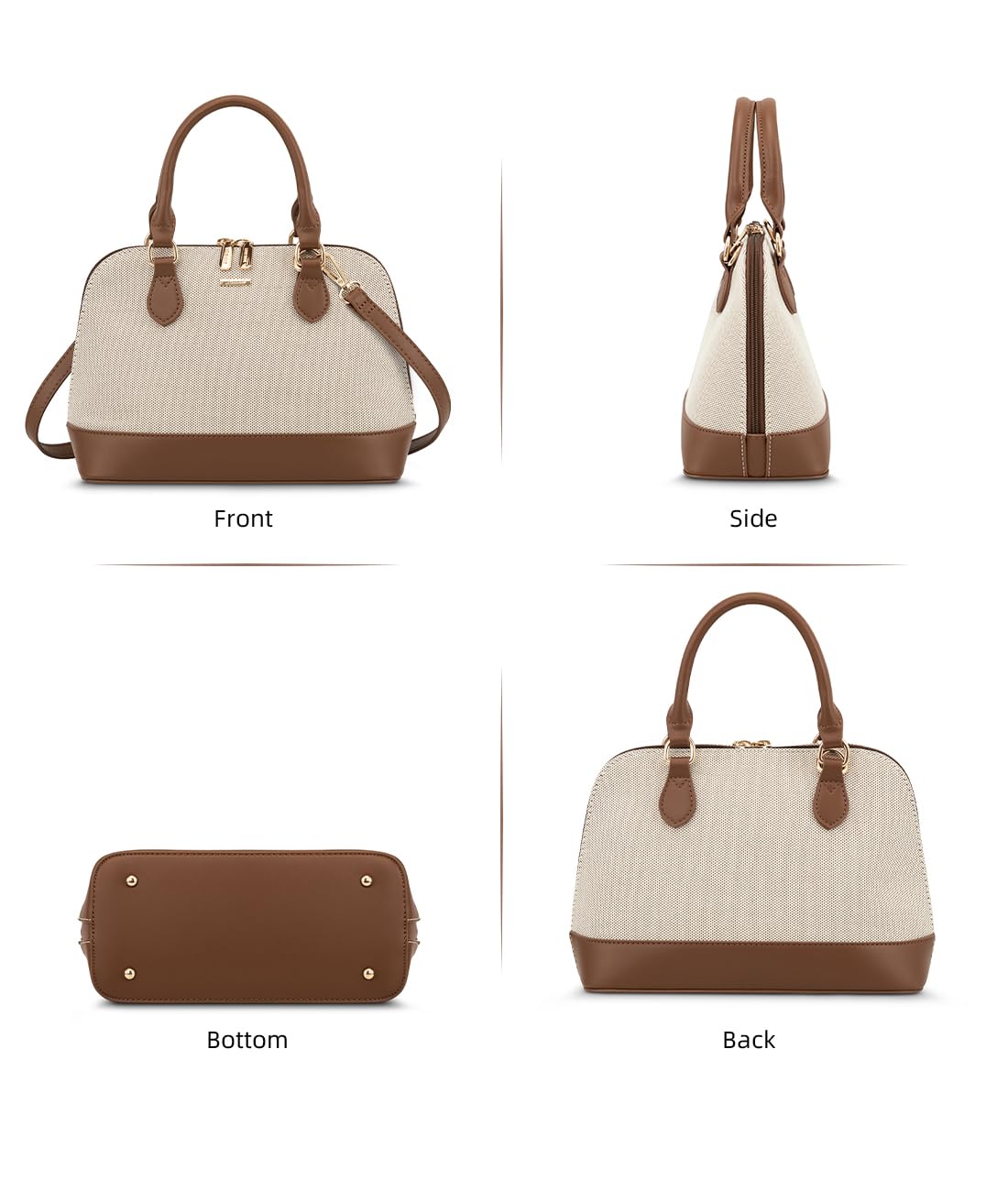 LOVEVOOK Small Purse Crossbody Bags for Women Fashion Satchael for Dating Travel Casual,Canvas/Jacquard Brown