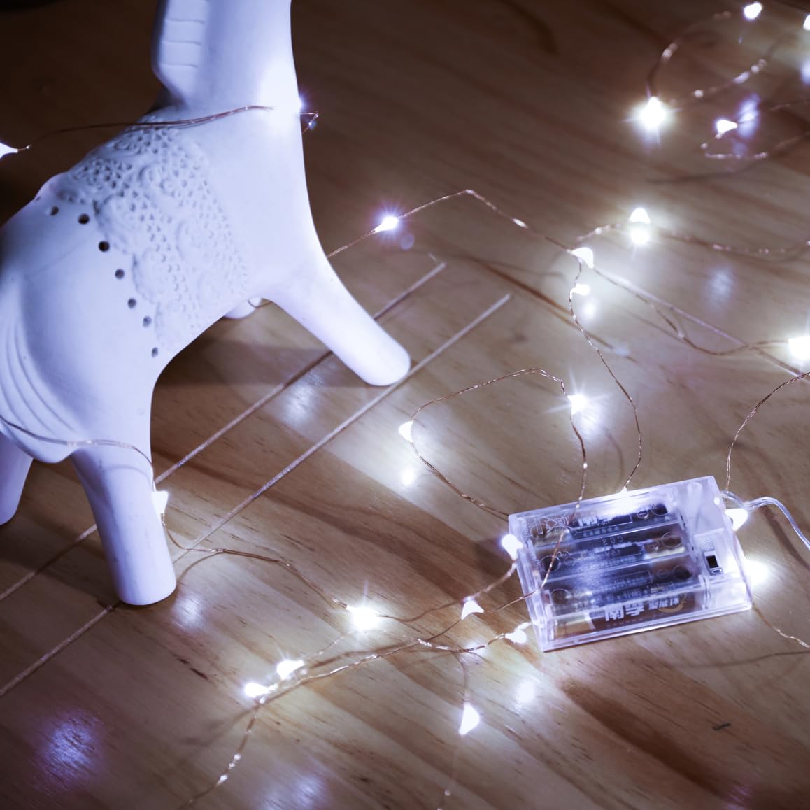 Ariceleo Led Fairy Lights Battery Operated, 2 Packs Mini Battery Powered Copper Wire Starry Fairy Lights for Bedroom, Christmas, Parties, Wedding, Centerpiece, Decoration (5m/16ft Cool White)