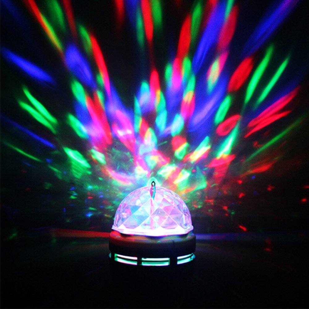 YouOKLight E26 Rotating RGB Disco Ball Light, LED Strobe Bulb Magic Ball Light, for Birthday Party Club Bar Karaoke Halloween Christmas