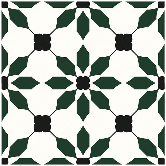 MORCART 7.87" x 7.87" Peel and Stick Floor Tile, 20 PCS Self-Adhesive DIY Vinyl Flooring for Renters, Removable and Waterproof Tile Sticker for Bathroom, Kitchen, Staircase (Black Green)