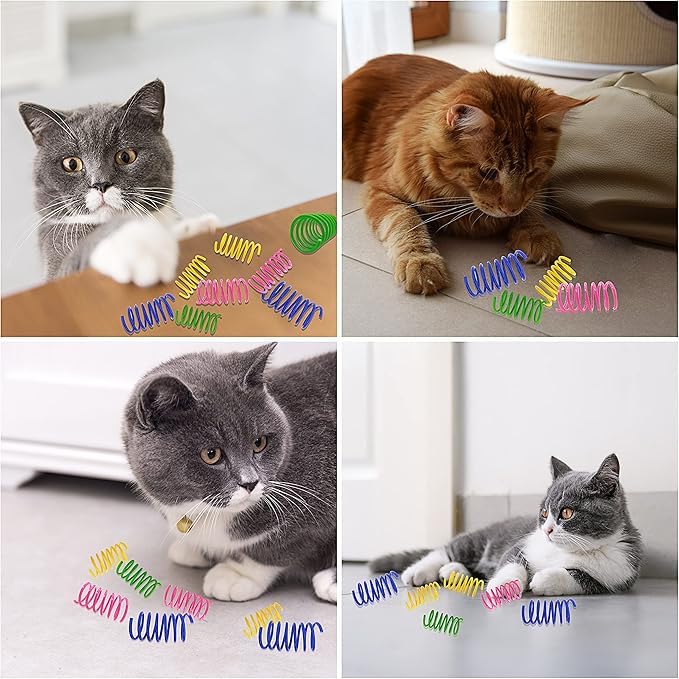 YULOYI Cat Toys for Indoor Cats - 34 Packs Interactive Set with Colorful Springs, Mouse Toy, Catnip Ropes, Balls, Bells, and Sisal Ball for Kittens