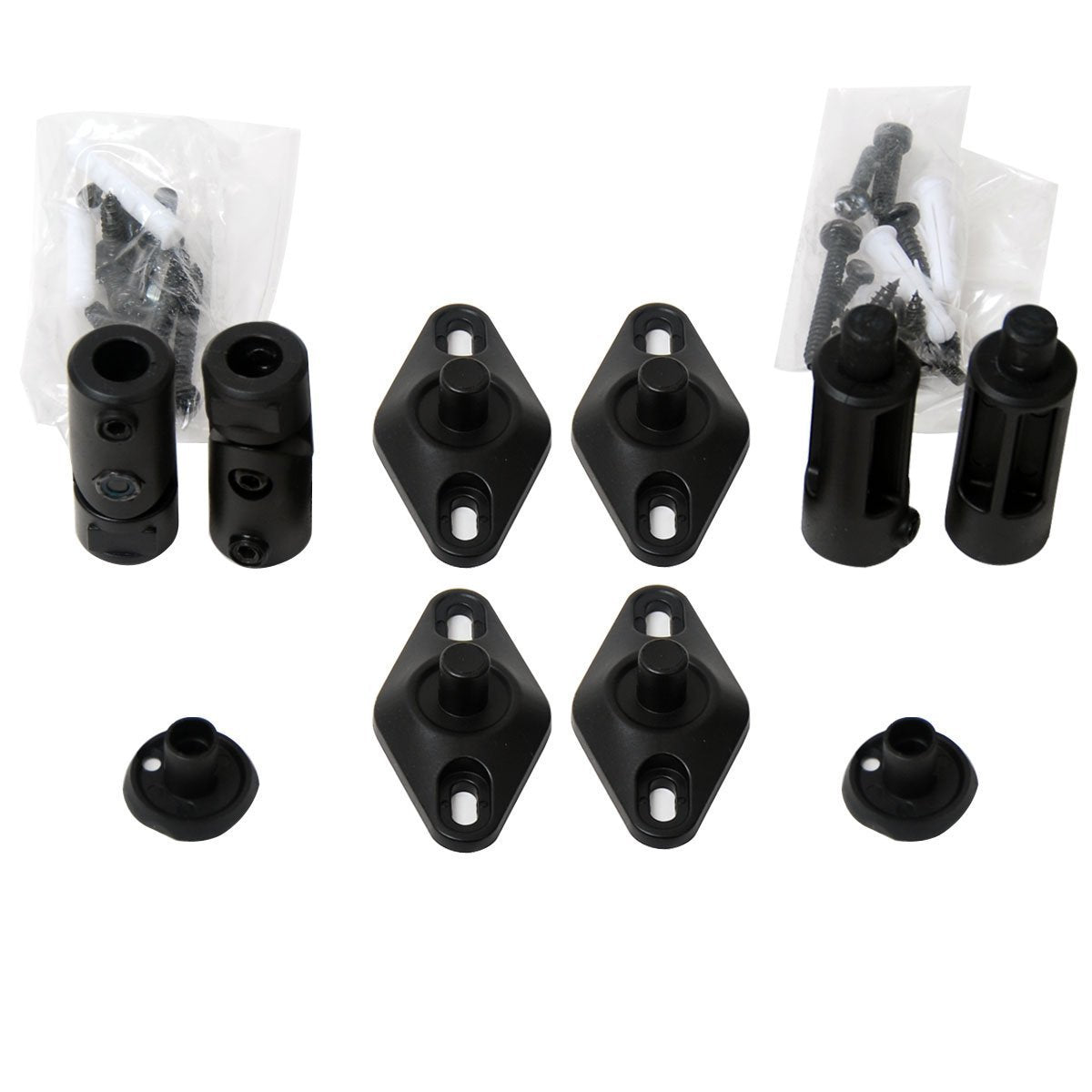 VideoSecu 4 Black Universal Satellite Speaker Mounts/Brackets for Walls and Ceilings 1VE (Black, 4 Pack)