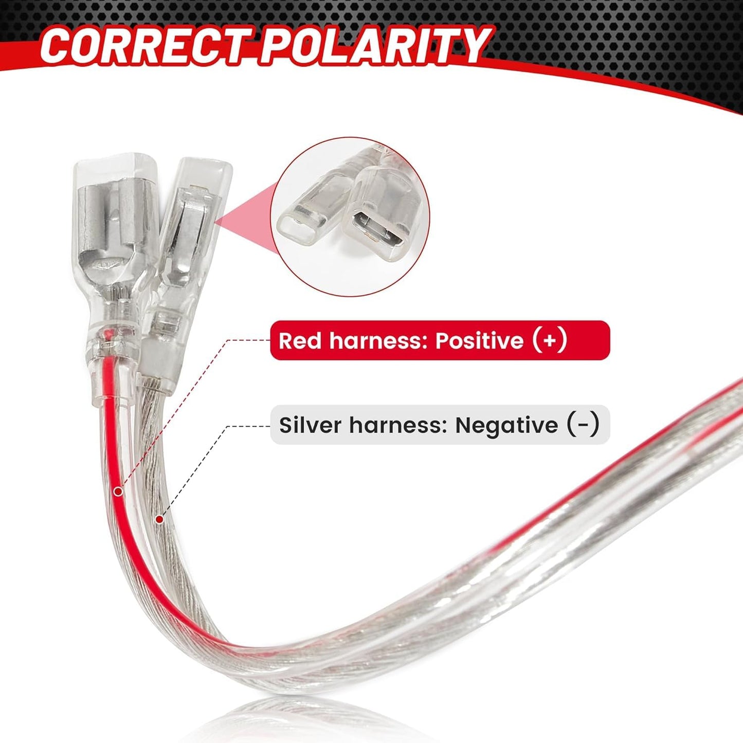 RED WOLF Door Speaker Wiring Harness Replacement for Chevy GMC Silverado Sierra 1995-2009, Buick 1995-2006, Cadillac 1988-1999 Install Aftermarket Audio Speaker Wire Cable 4 PCS