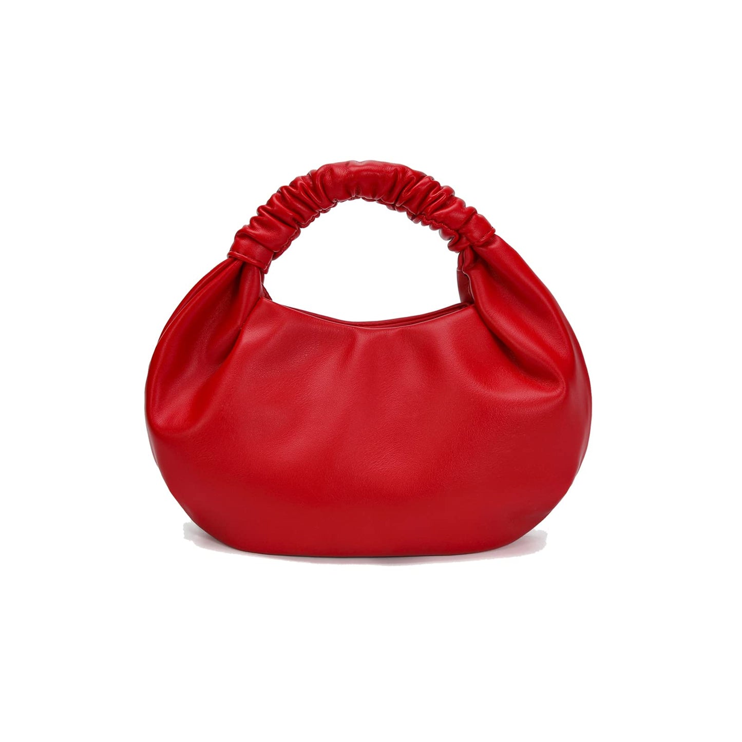 CORAID Mini Hobo Tote Bags for Women Soft Leather Clutch Purses for Women Cloud-Shaped Top Handle Bags Red