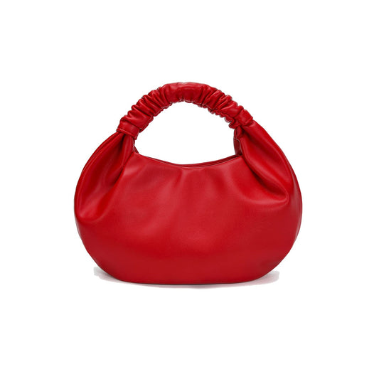 CORAID Mini Hobo Tote Bags for Women Soft Leather Clutch Purses for Women Cloud-Shaped Top Handle Bags Red