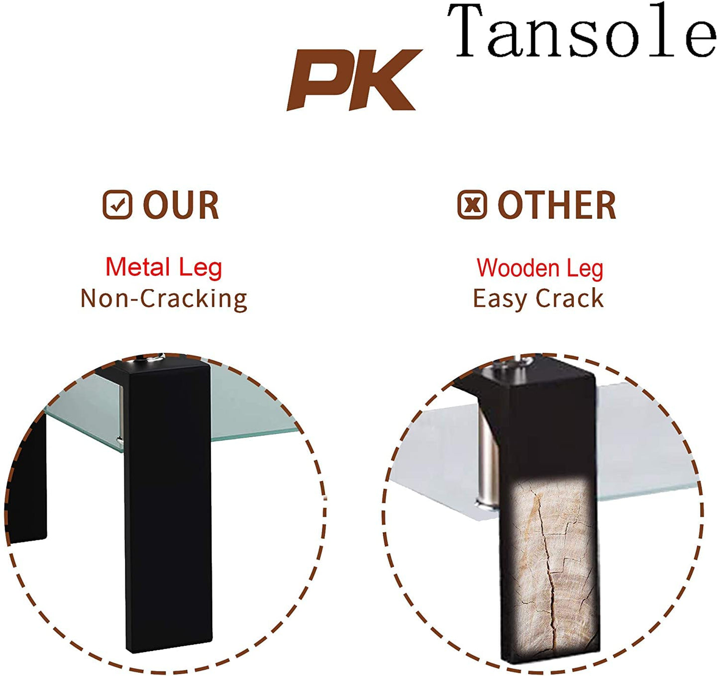 Rectangle Tempered Glass Coffee Table, Metal Leg Glass Tables for Living Room, Coffee Table for Home Office or Conversation Leisure Occasions, Rectangle Glass Table