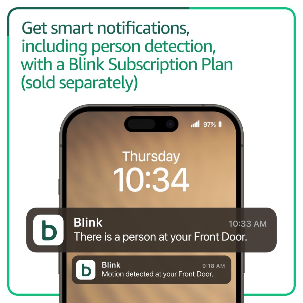 Blink Video Doorbell (newest model) – Head-to-toe HD view, two-year battery life, and simple setup. Required Sync Module not included – Add-On (Black)