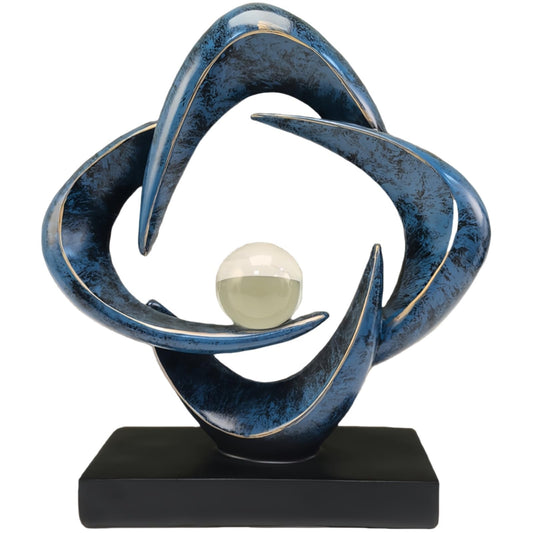 CECKQUE Modern Home Decor Abstract Decorative Sculpture Decorations for Living Room Dining Room Office, Resin Art Statues Coffee Table Bookshelf Decor Accents (Blue)