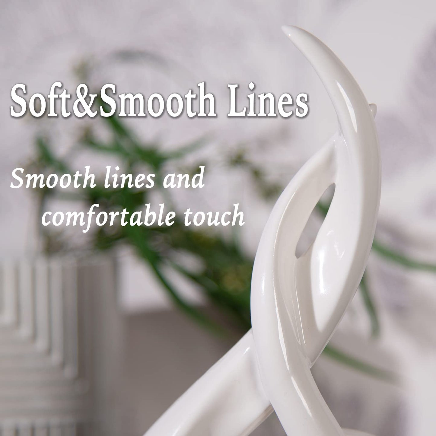 LC LCdecohome Modern Abstract Art Table Decoration - Ceramic Statue Modern White Ornaments for Living Room Great Gift Idea Home Décor 5 * 2.5 * 10.5 inch Gift Box Included